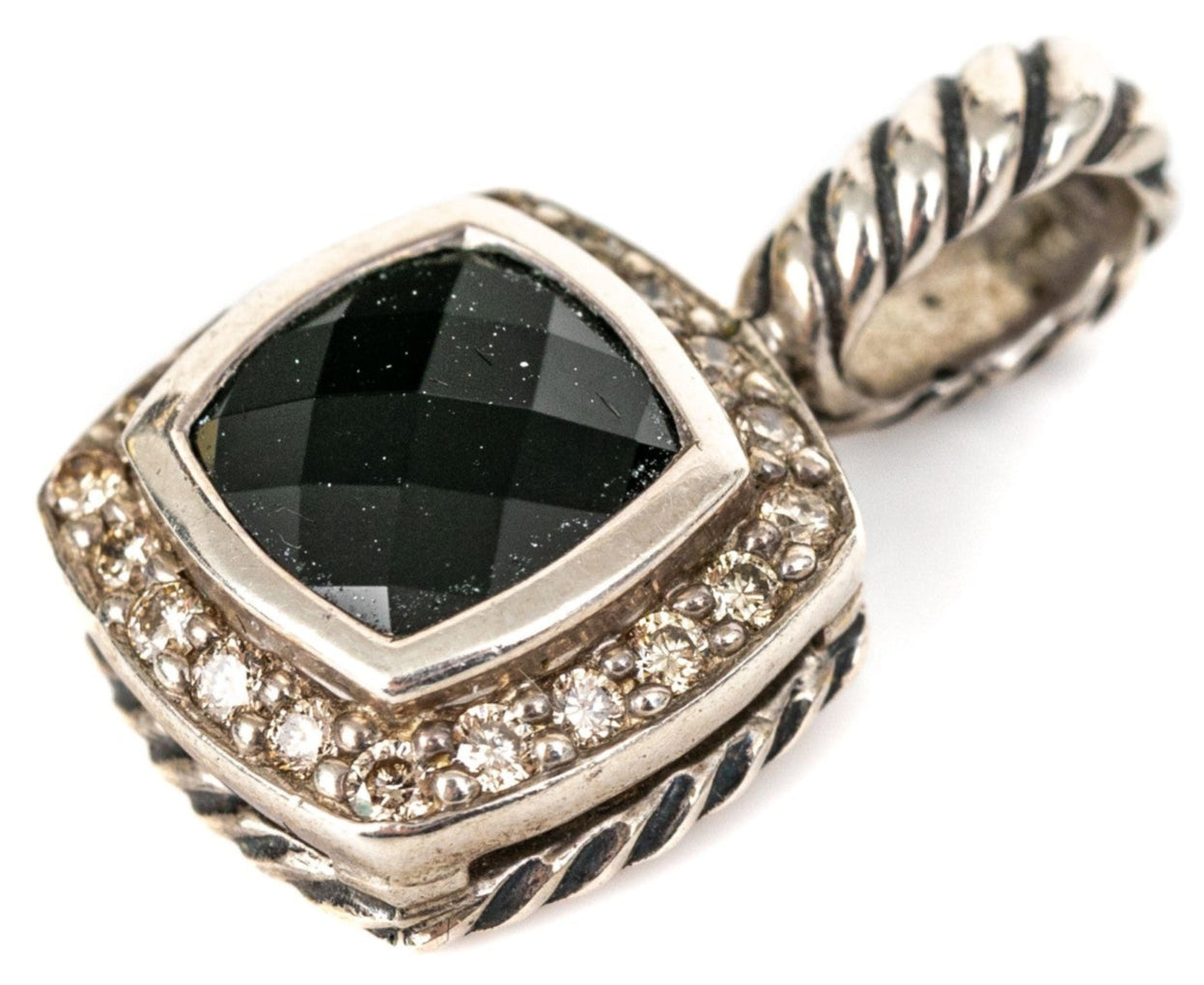 SM David Yurman 925 Onyx & Diamond Pendant