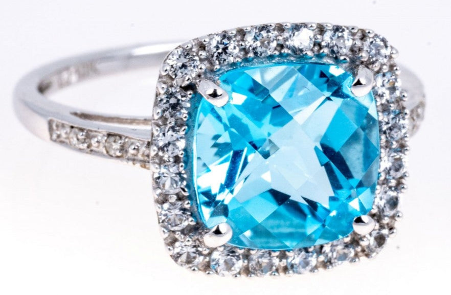 SZ 6 Blue Topaz 10K WG
