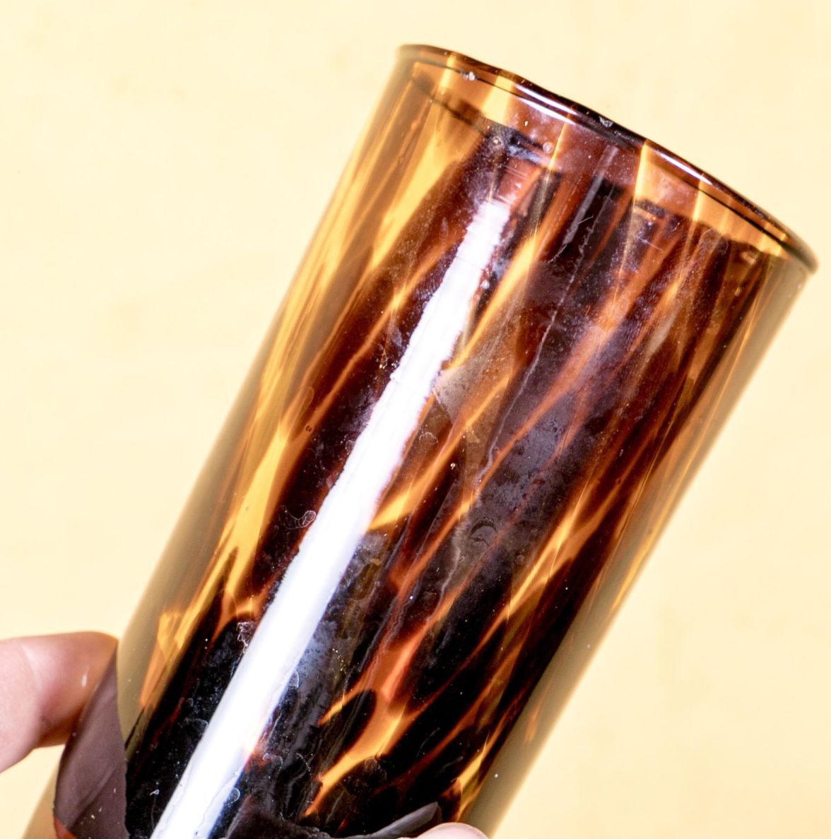 250203-1B Set of 4-Faux Tortoiseshell Hi-Ball Glasses