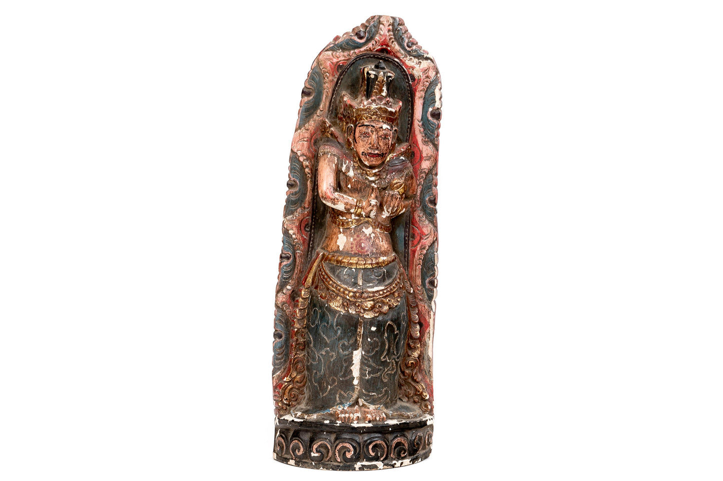 Polychrome Asian Temple Figure