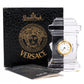 Versace Glass Tabletop Clock In Original Box