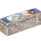 250204-3B Italian 800 Silver Enameled Lipstick Case & Mirror