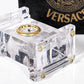 Versace Glass Tabletop Clock In Original Box