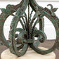 250409-2 Cast Stone Pedestal Glass Top Table