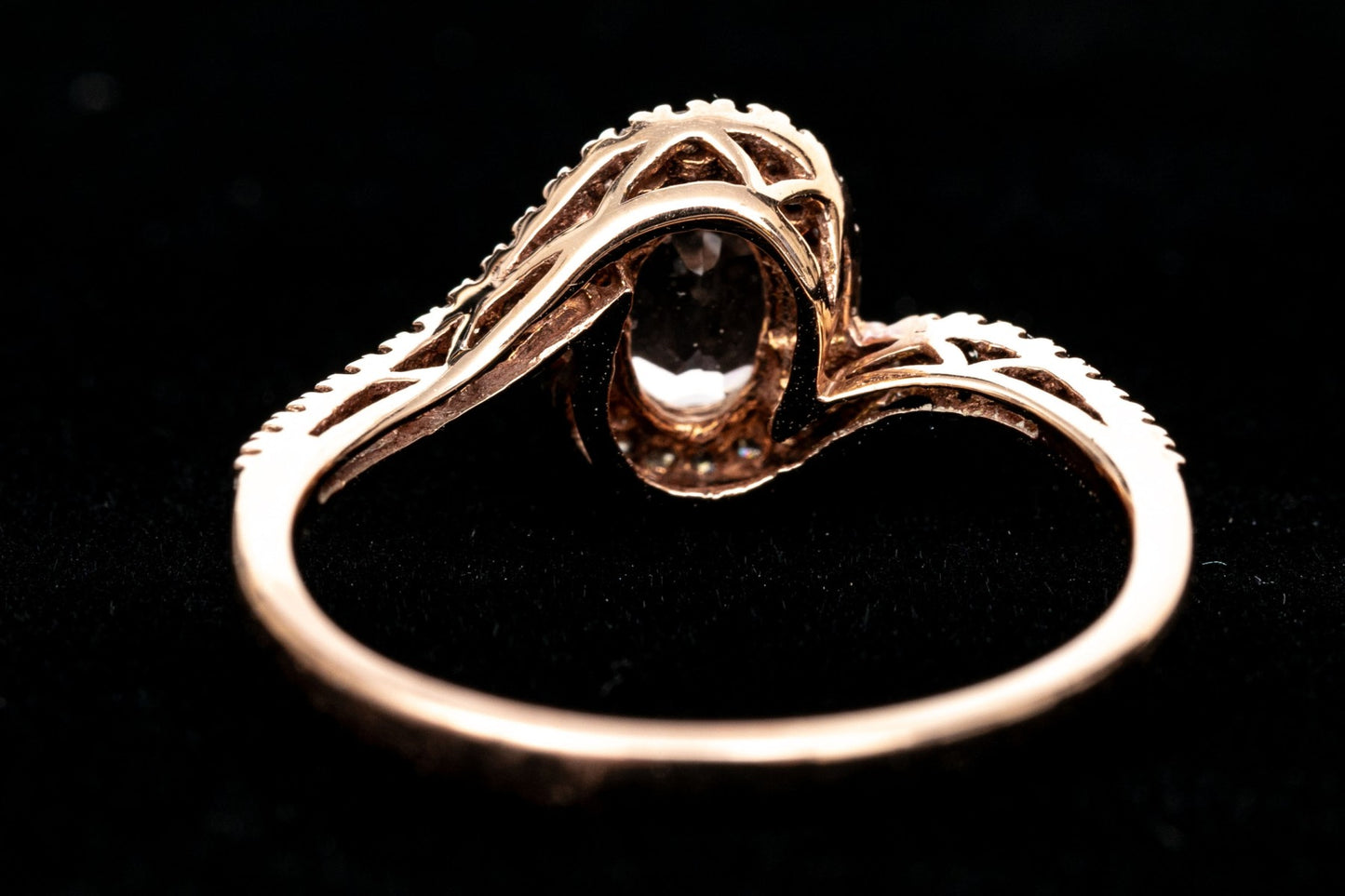 Size 7 10K Rose Gold & Pink Morganite & Diamond Ring