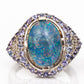 SZ 7 Sterling & Opal & CZs Ring
