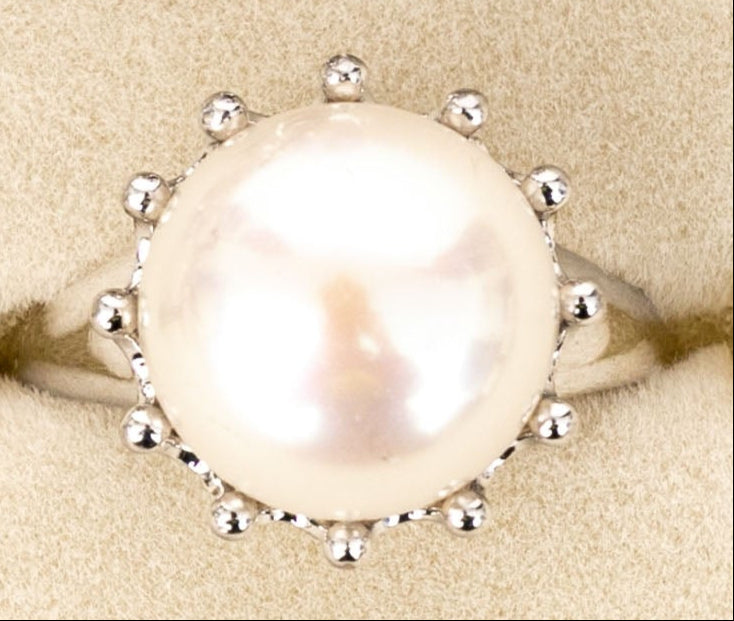 SZ 6 .925 Pearl Ring