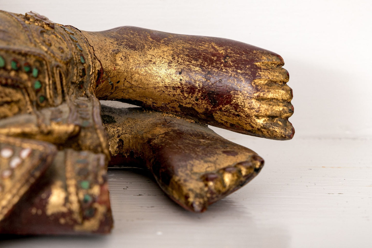 Gilt Wooden Reclining Buddha, Shwethalyaumg Paya