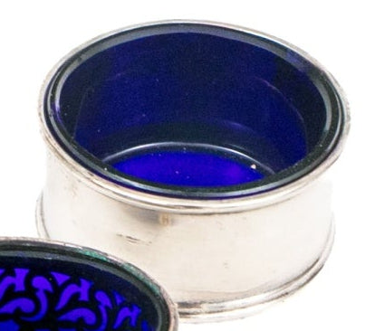 260525-2G Antique Sterling Cobalt Open Salt