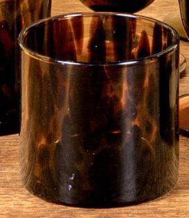 250203-1A Set of 4-Faux Tortoiseshell Rocks Glasses