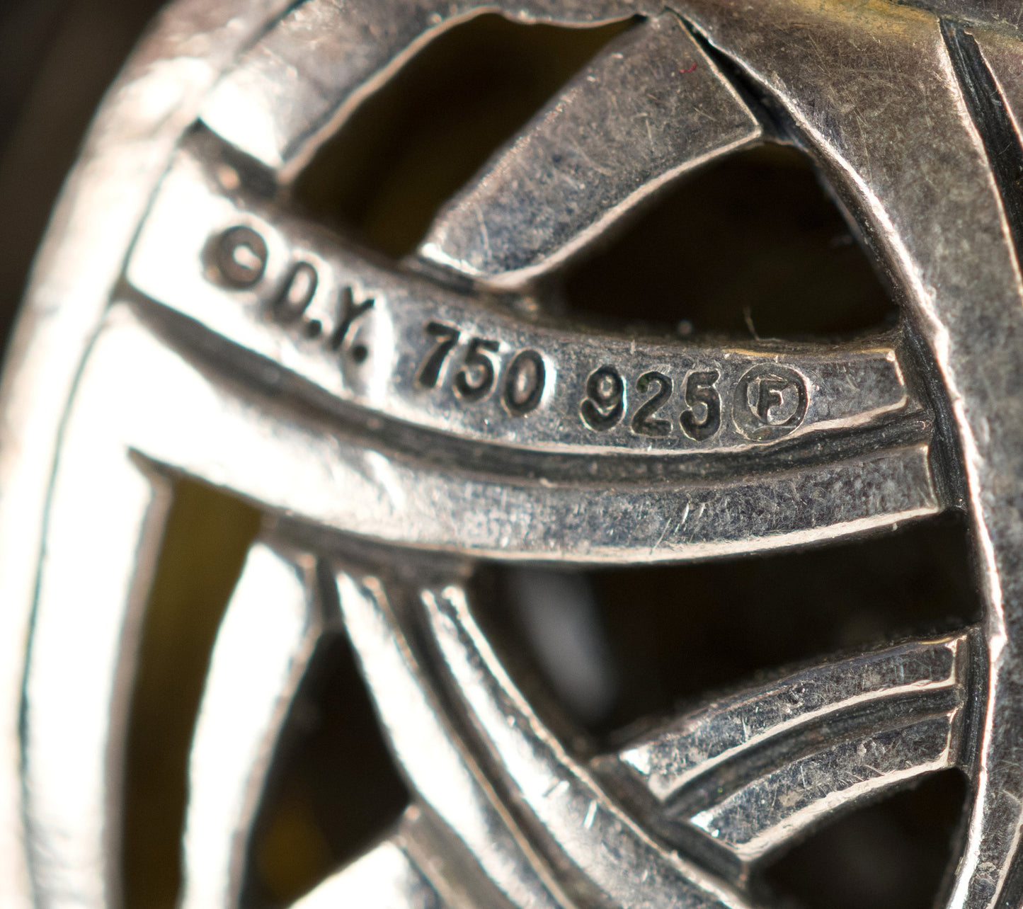 David Yurman Smokey Quartz .925 18k & Diamond Pendant