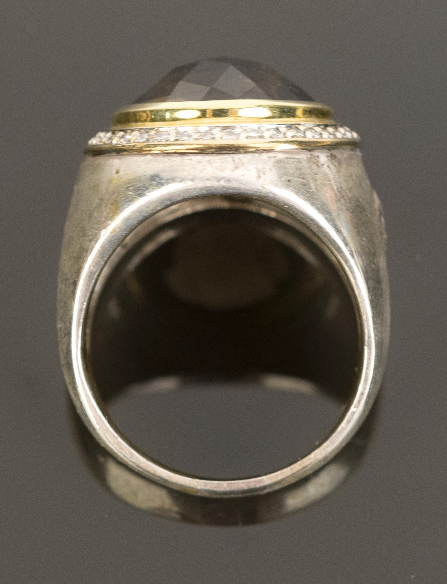 Size 6 David Yurman Smokey Quartz .925 18k & Diamond Ring