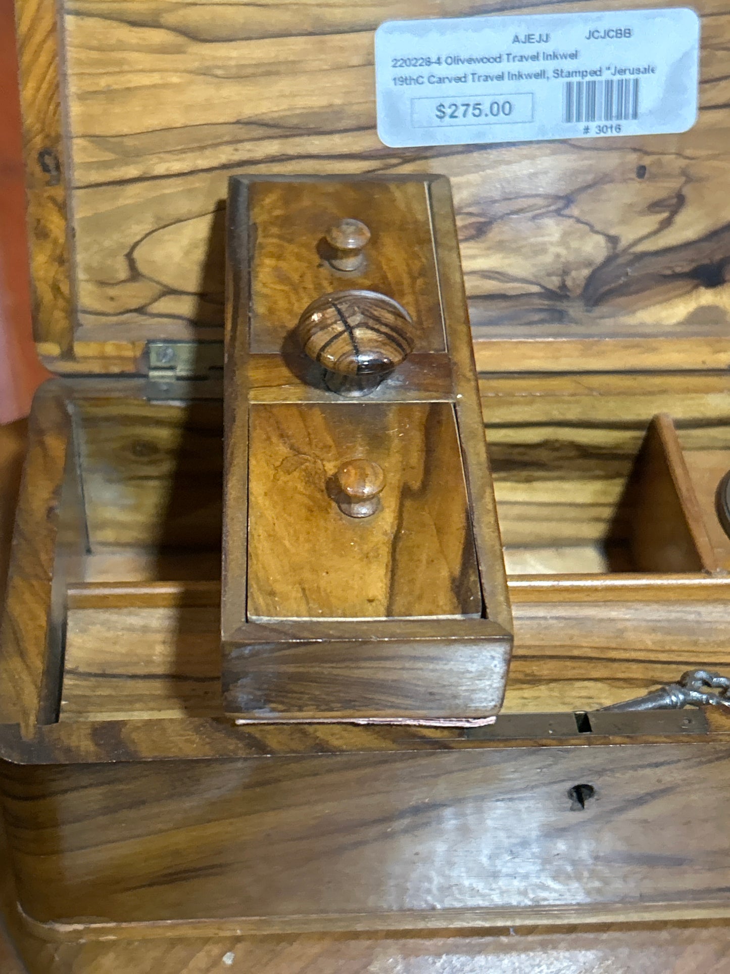 220228-4 Olivewood Travel Inkwel