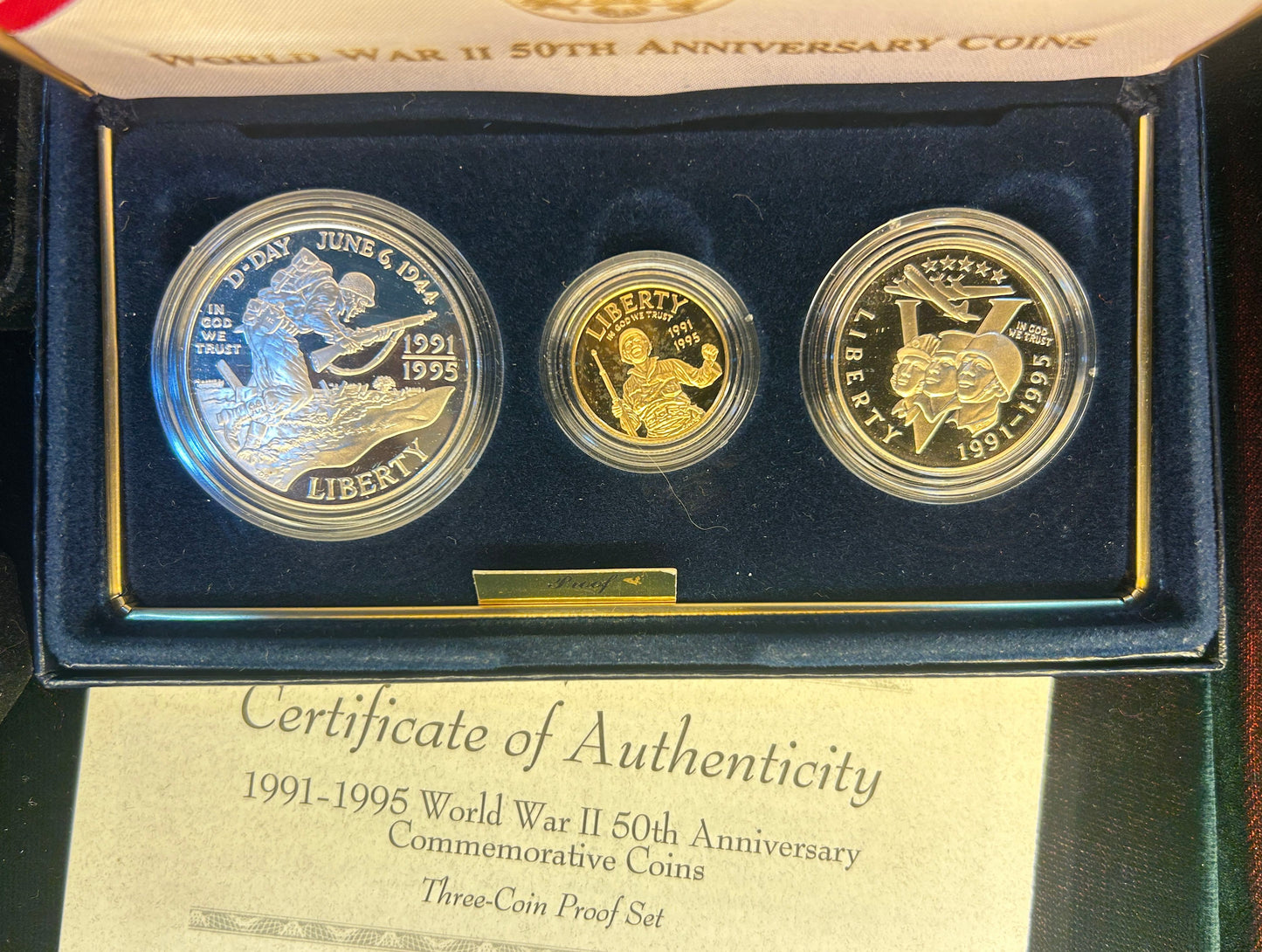260506-1 50th Anniv 3-Coin Proof Set, Gold, Silver & Clad