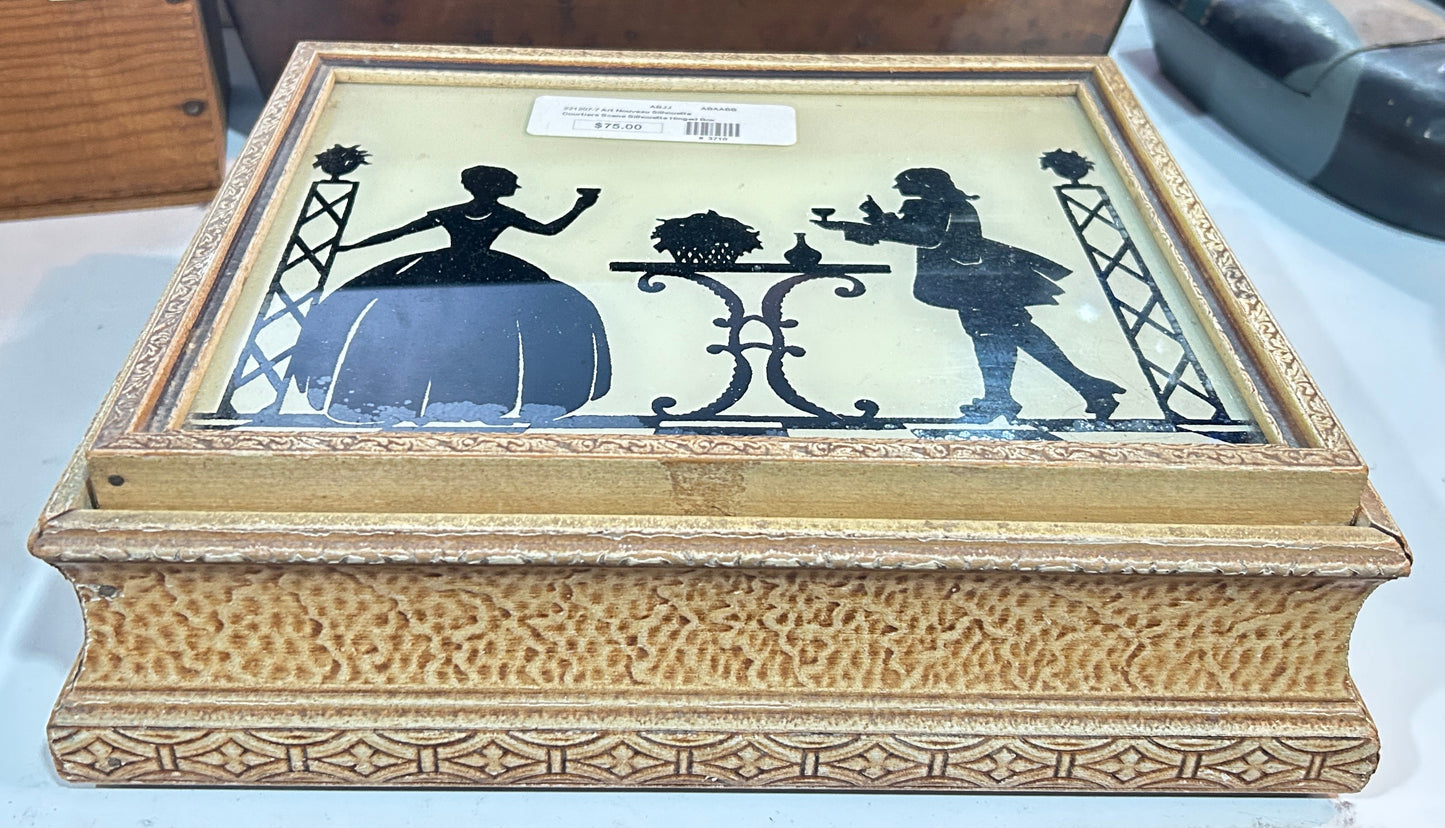 221207-7 Art Nouveau Silhouette Lift Top Jewelry Box