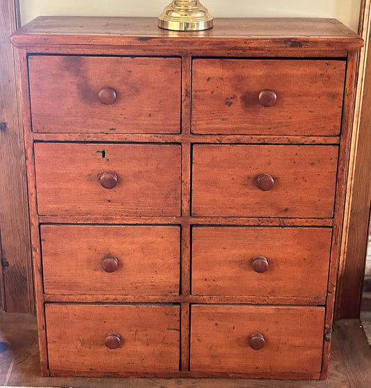 250529-9 Antique 8-Drawer Apothecary Chest