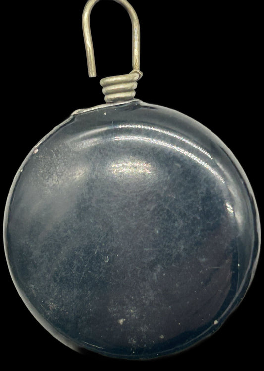 251009-12C Antique Mourning Black Jet Pendant