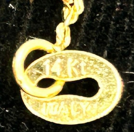 251009-13 14K Yellow Gold 20" Necklace, 0.67 dwt