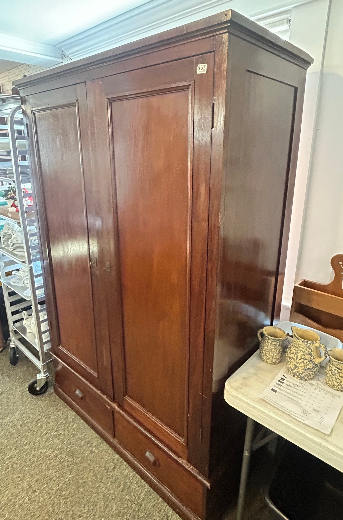 250423-20 Antique 2-Door 2-Drawer Armoire
