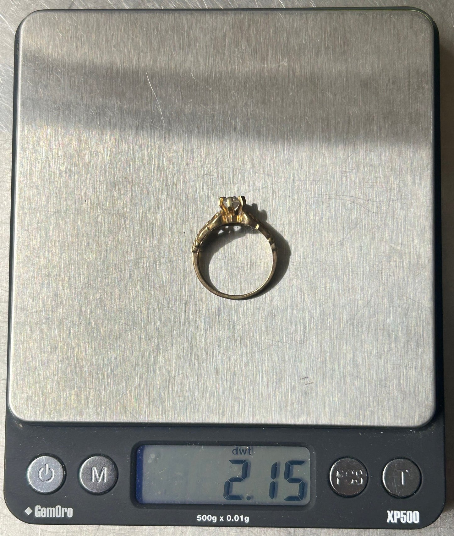 260520-4 Size 6.75 14k YG Filigree CZ Ring