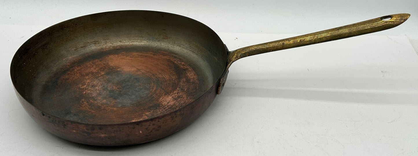 250716-9B Copper Skillet 10" Diam x 18"L