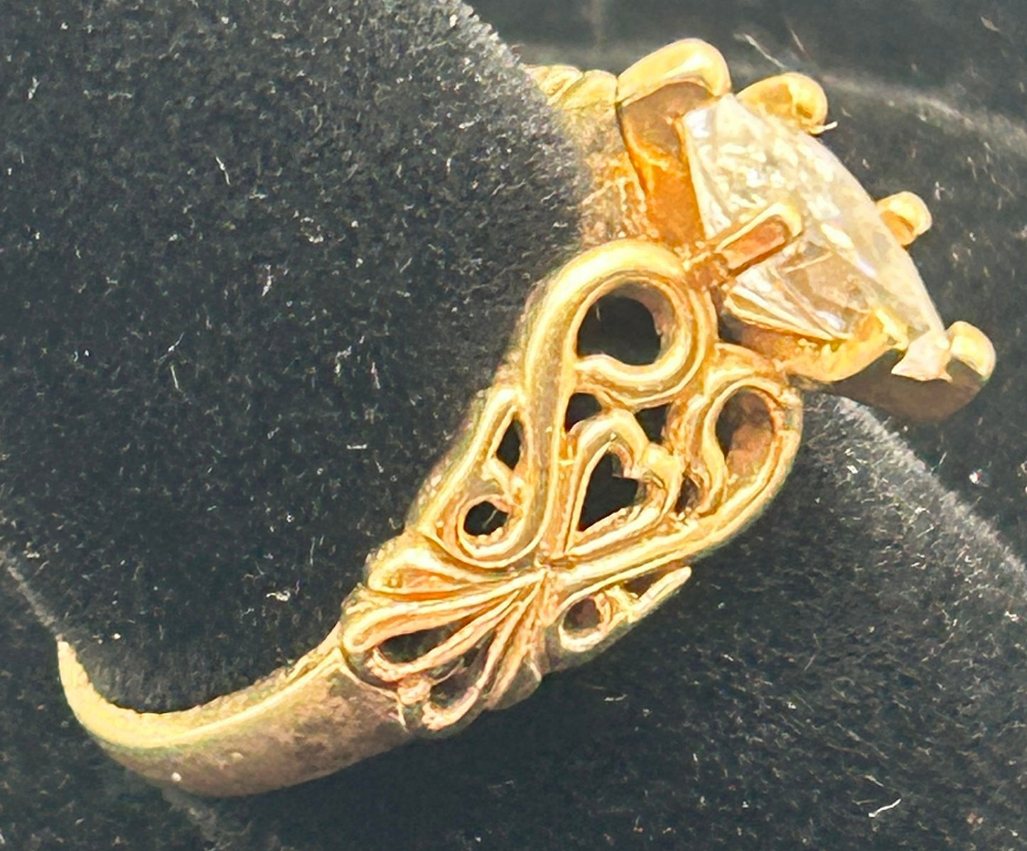 260520-4 Size 6.75 14k YG Filigree CZ Ring