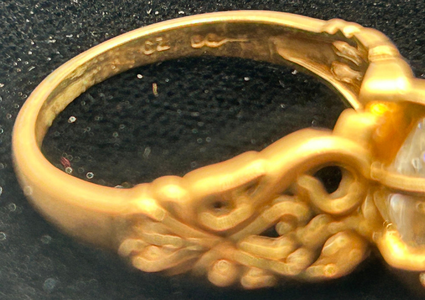 260520-4 Size 6.75 14k YG Filigree CZ Ring