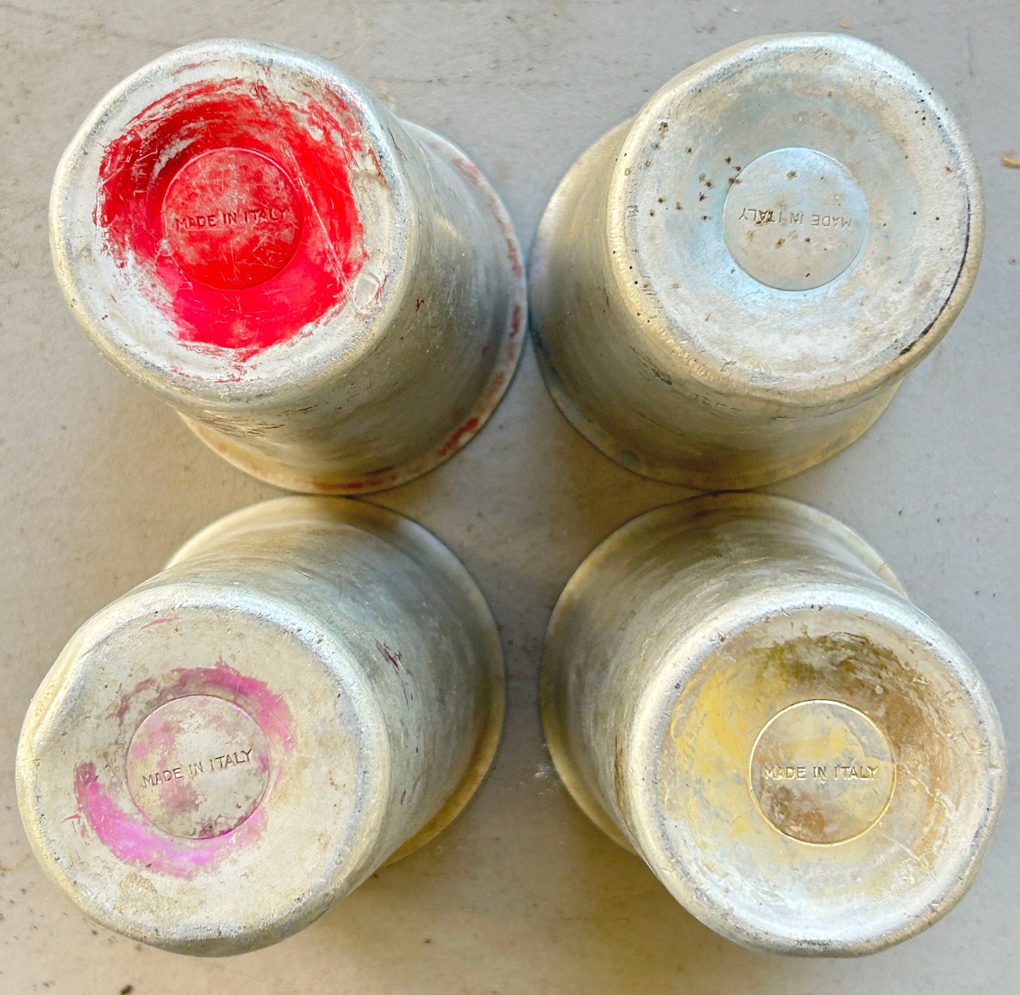 251009-14 Vintage 4-Pc Set Aluminum Tumblers