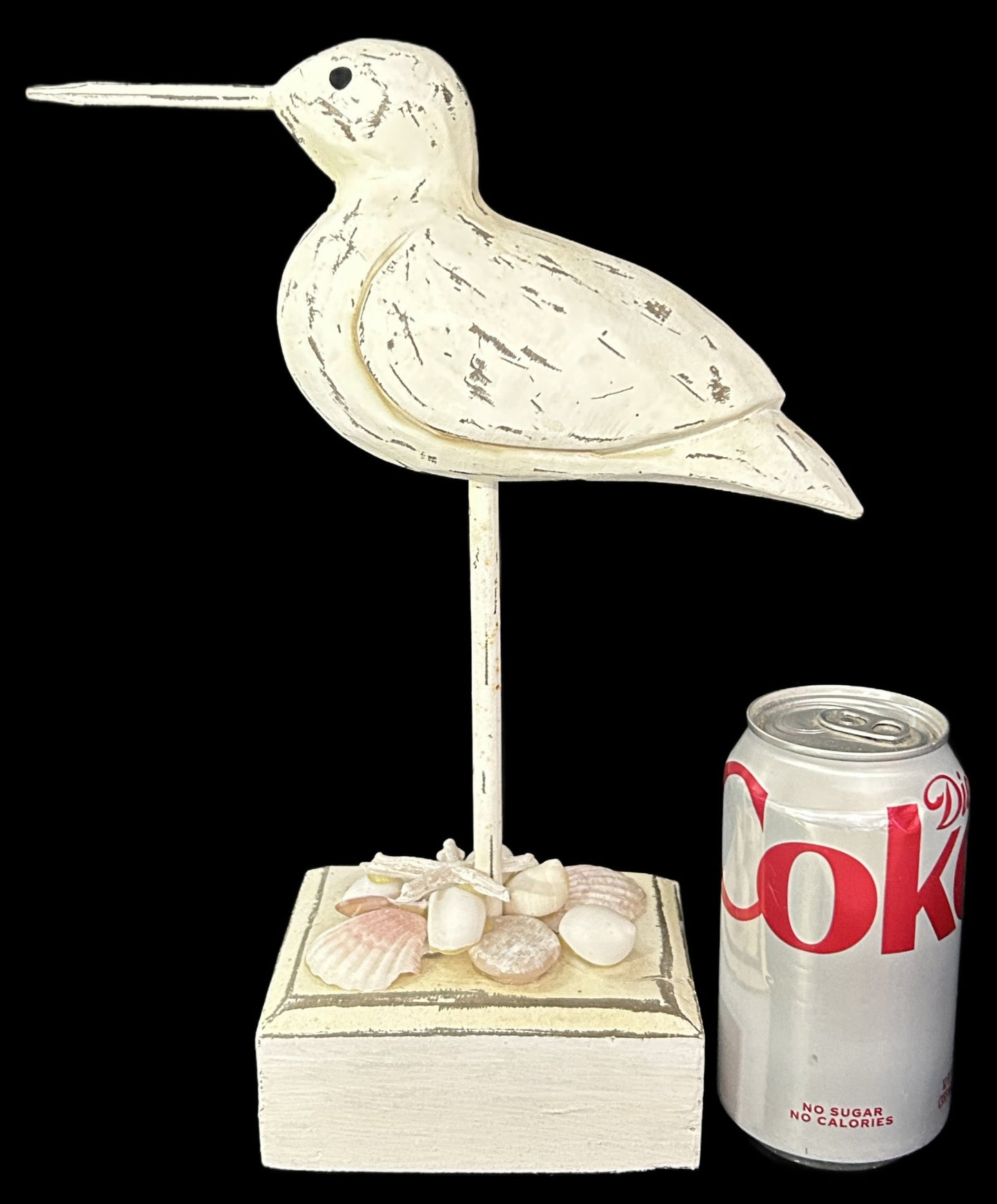 260520-6 Carved 12"h Wooden Shorebird