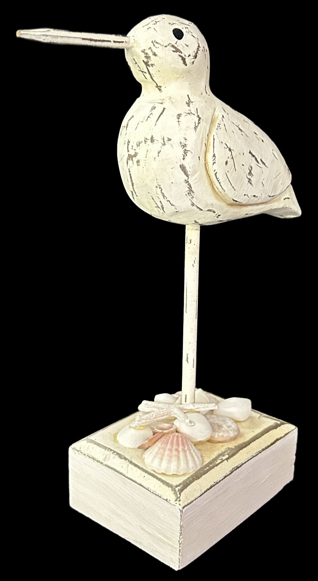 260520-6 Carved 12"h Wooden Shorebird