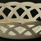 Lenox Ivory Reticulted Oval Basketweave Bowl With Gold Rim
