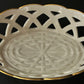 Lenox Ivory Reticulted Oval Basketweave Bowl With Gold Rim