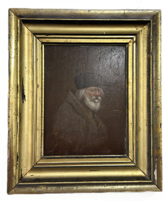 Portrait Of Bearded Man Signed G.A. Frost, Oil On Wood