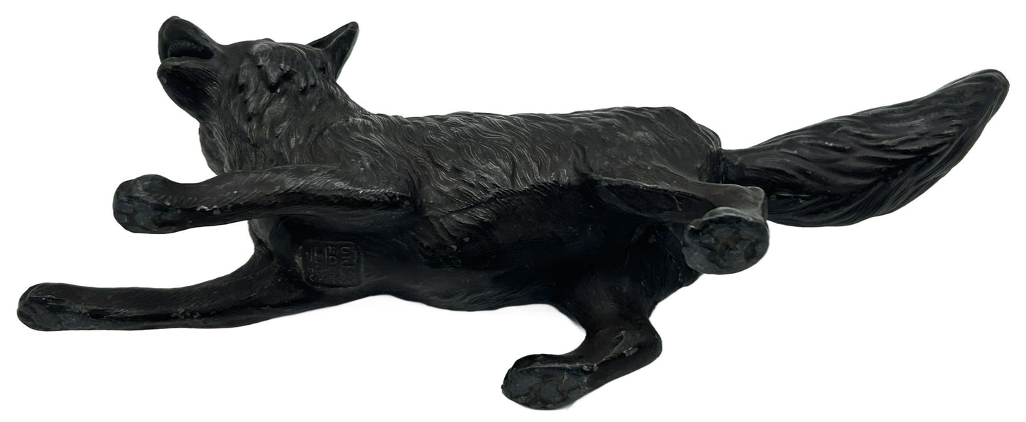 250716-18 Chinese Signed Cast Fox Figurine