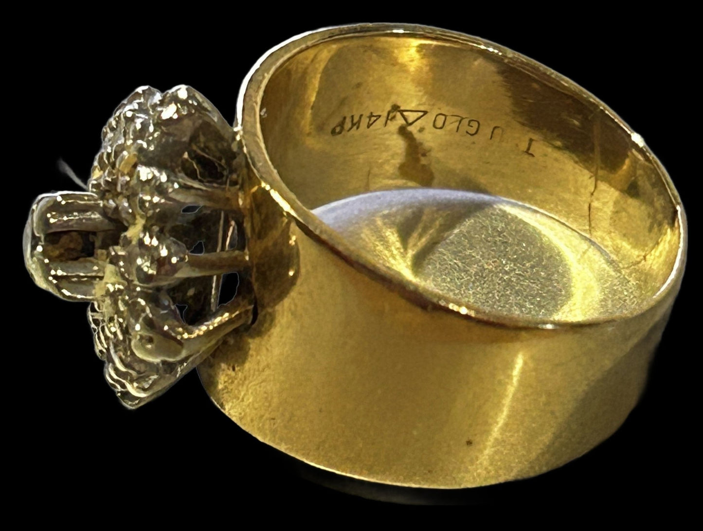 251105-6 Size 6.25 14K Gold & Diamond Cluster Ring