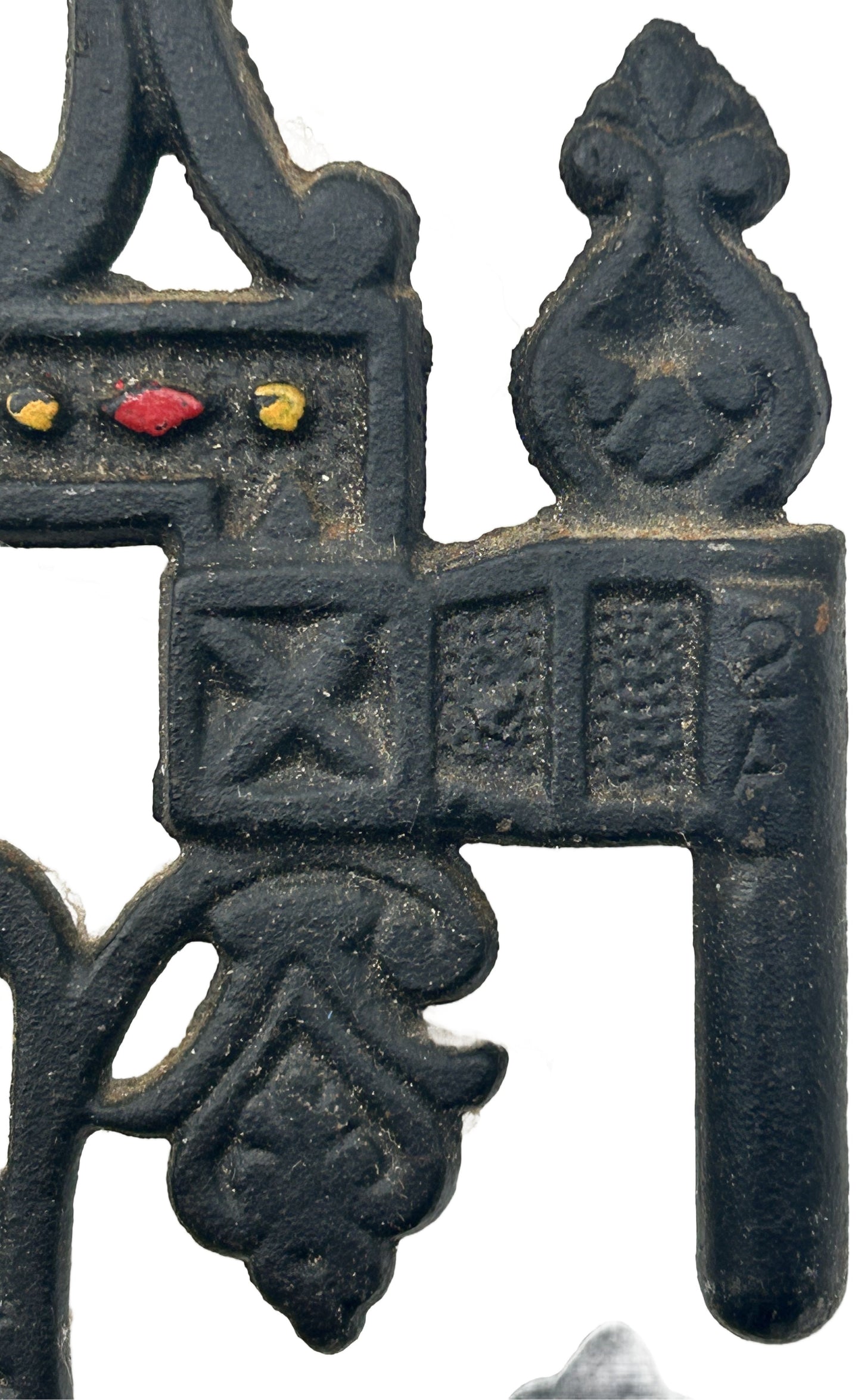 250514-11 Antique Cast Iron Kerosene Wall Lantern Holder