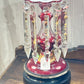 Pair Antique Red Cut to Clear Luster Candlelights