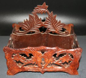 250625-3 Antique Carved Wooden Stereo Holder