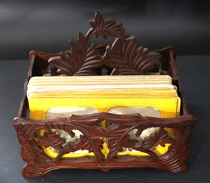 250625-3 Antique Carved Wooden Stereo Holder
