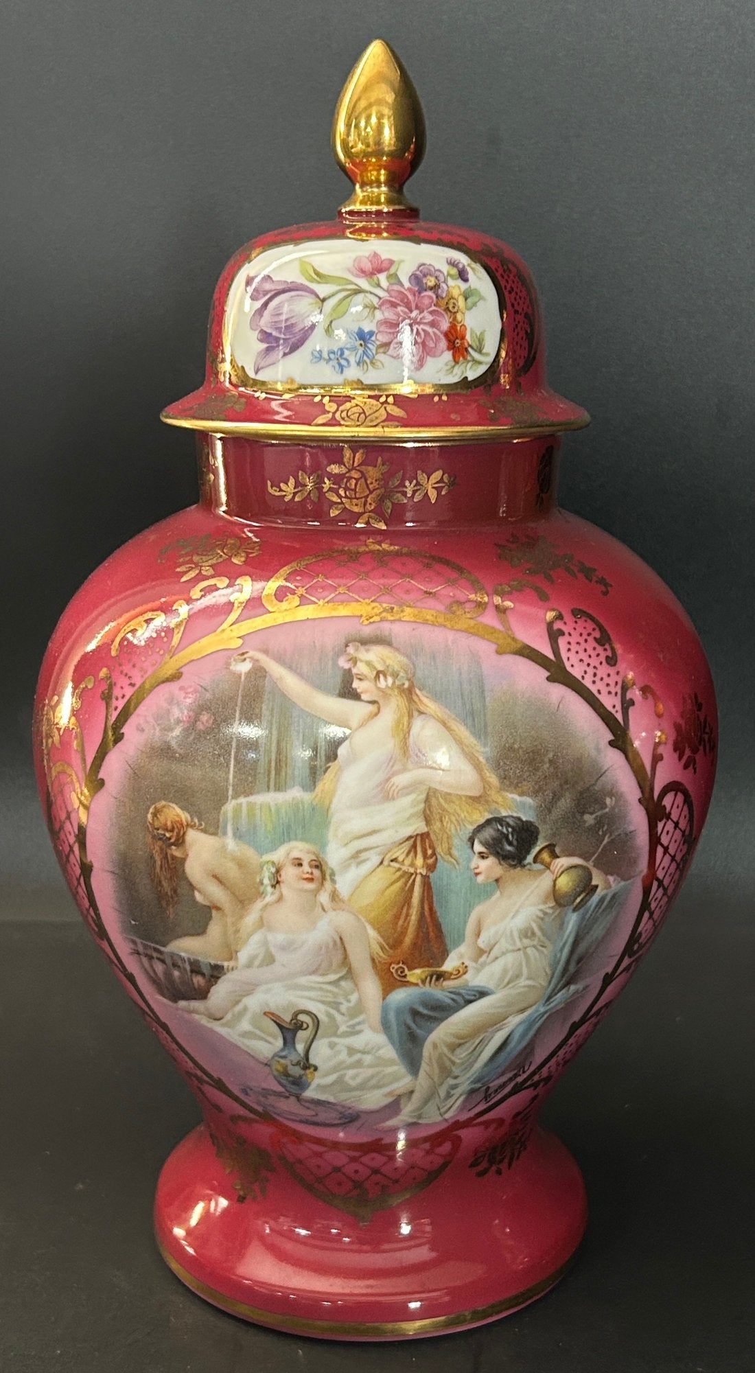 251105-12 Pair Neoclassical Lidded Ginger Jars