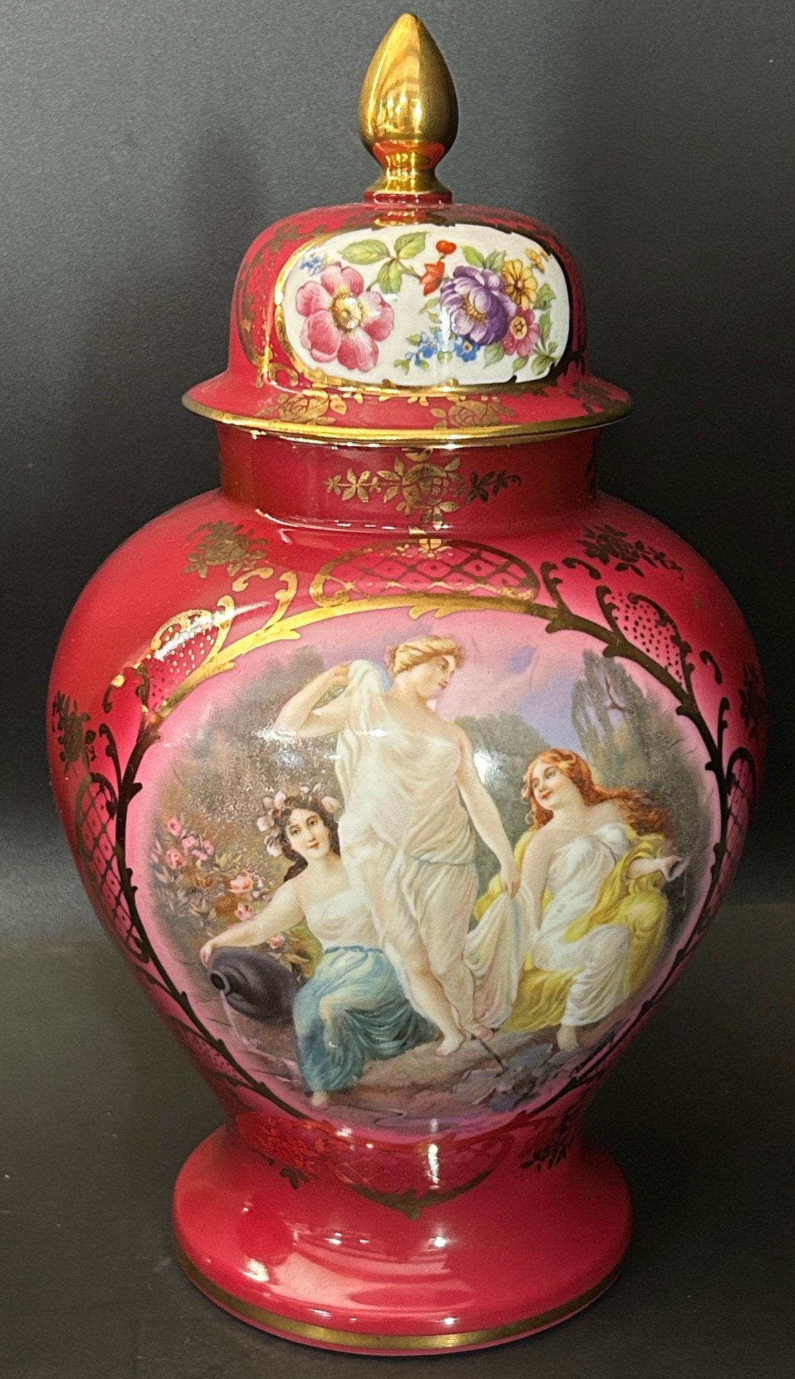 251105-12 Pair Neoclassical Lidded Ginger Jars