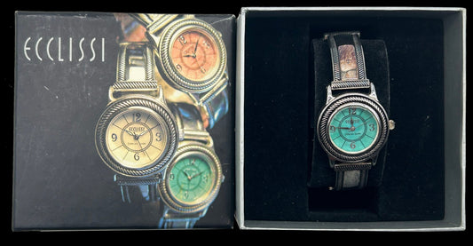 260408-39 Ecclissi Sterling Silver Ladies Wrist Watch In Original Box