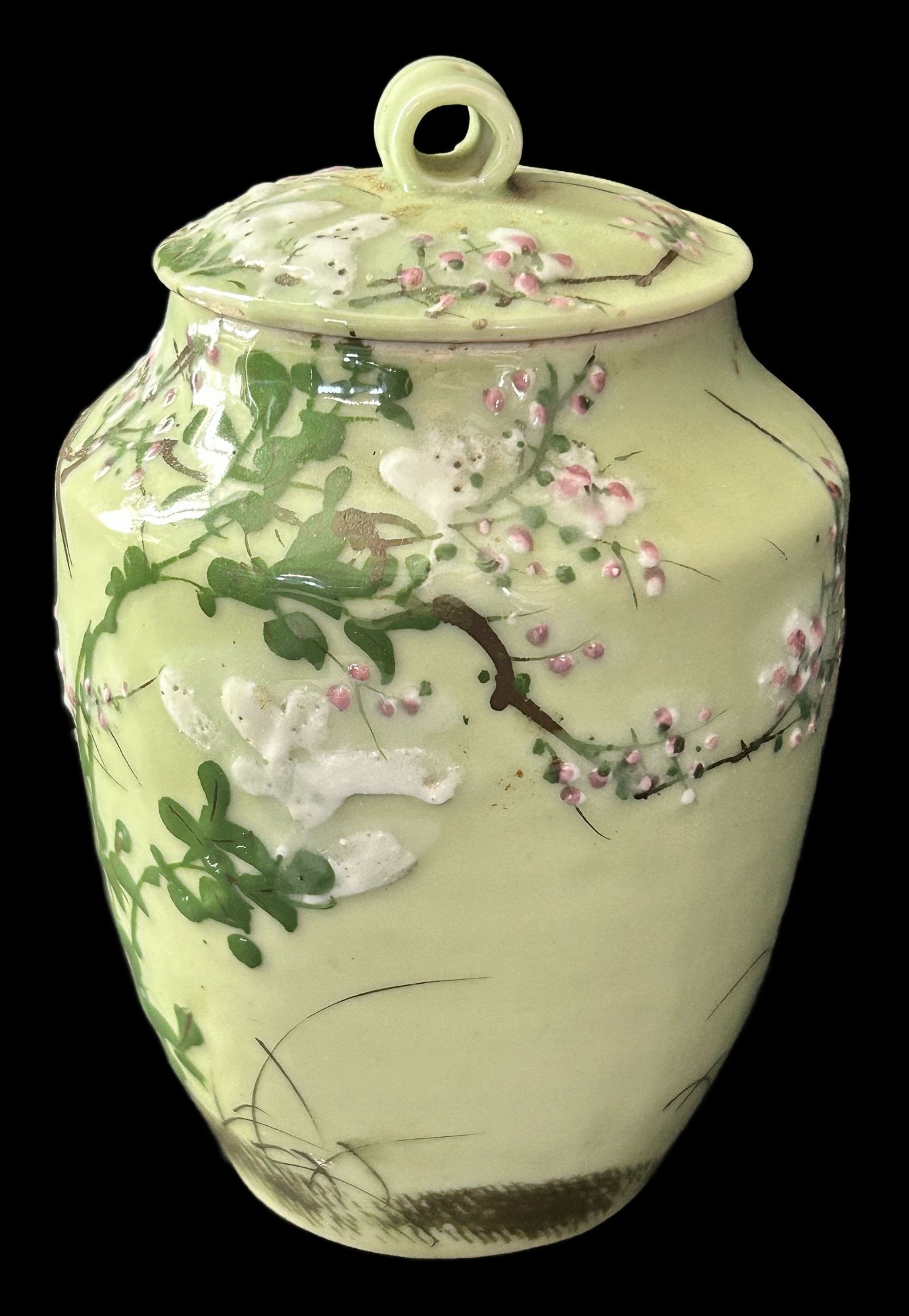 Antique Japanese Celadon Ginger Jar