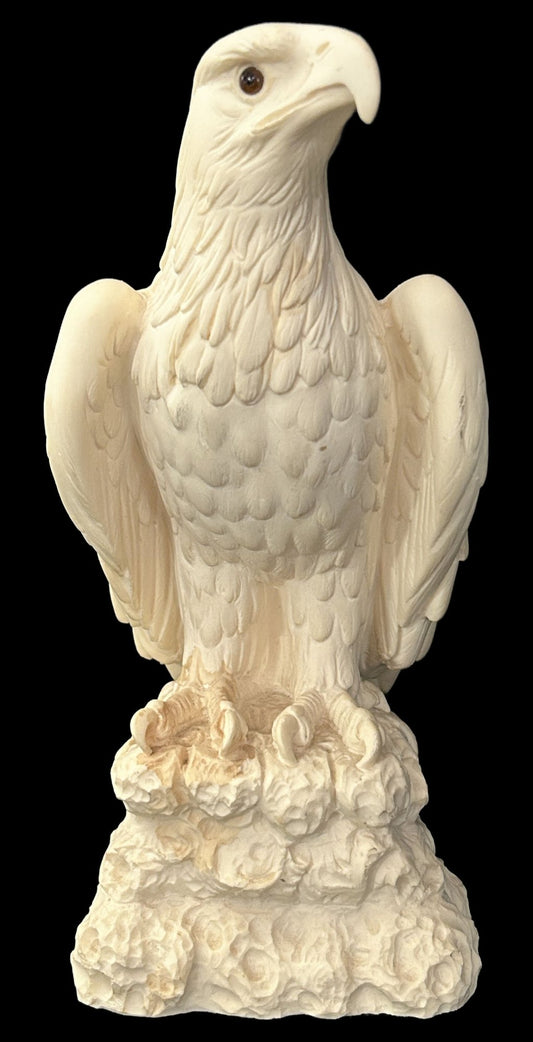 250806-3 Carved American Eagle, Glass Eyes, 9.5"H