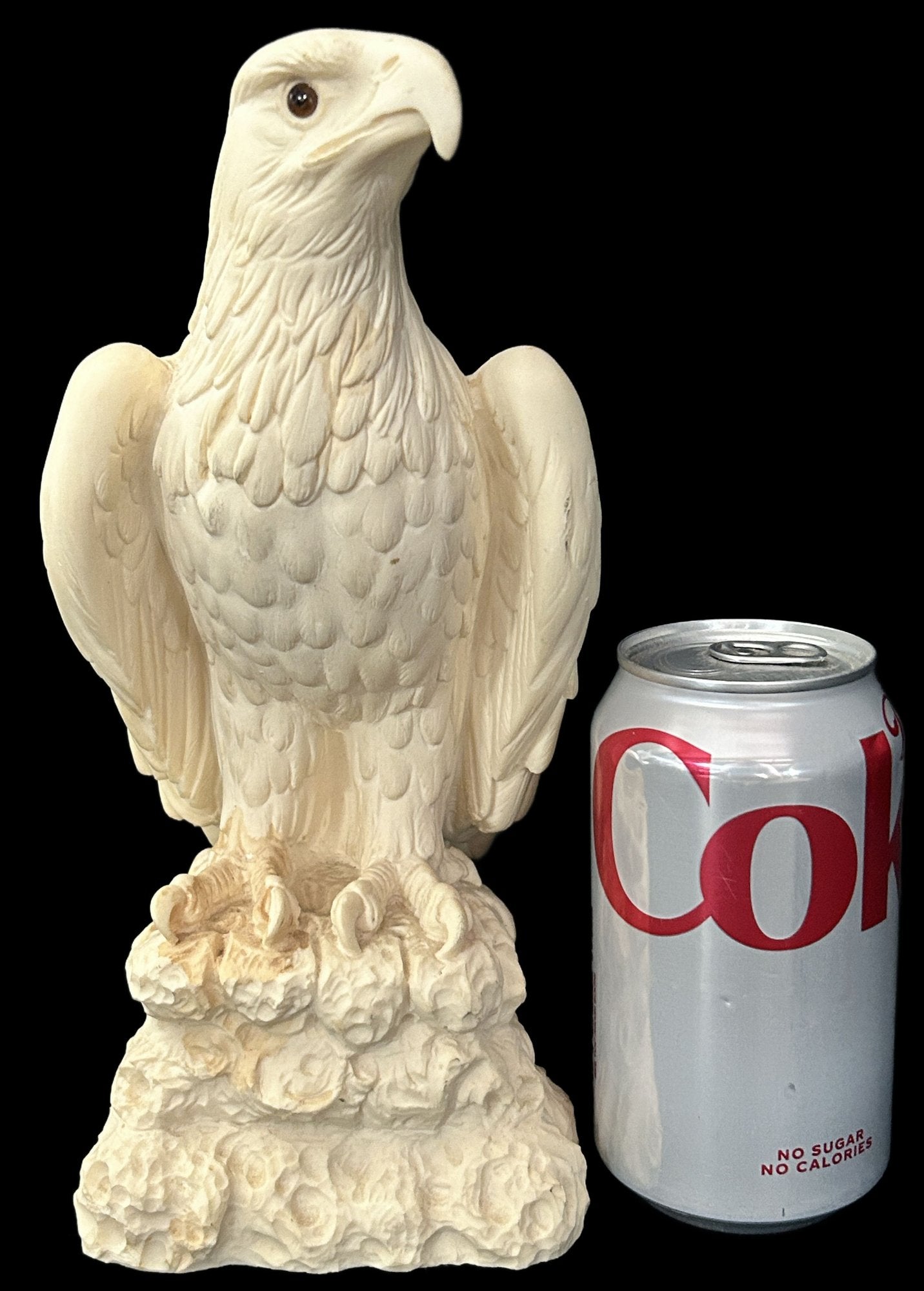 250806-3 Carved American Eagle, Glass Eyes, 9.5"H