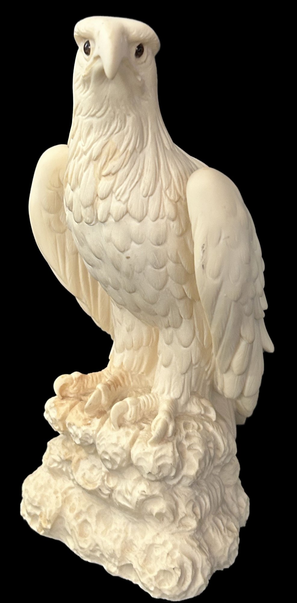 250806-3 Carved American Eagle, Glass Eyes, 9.5"H