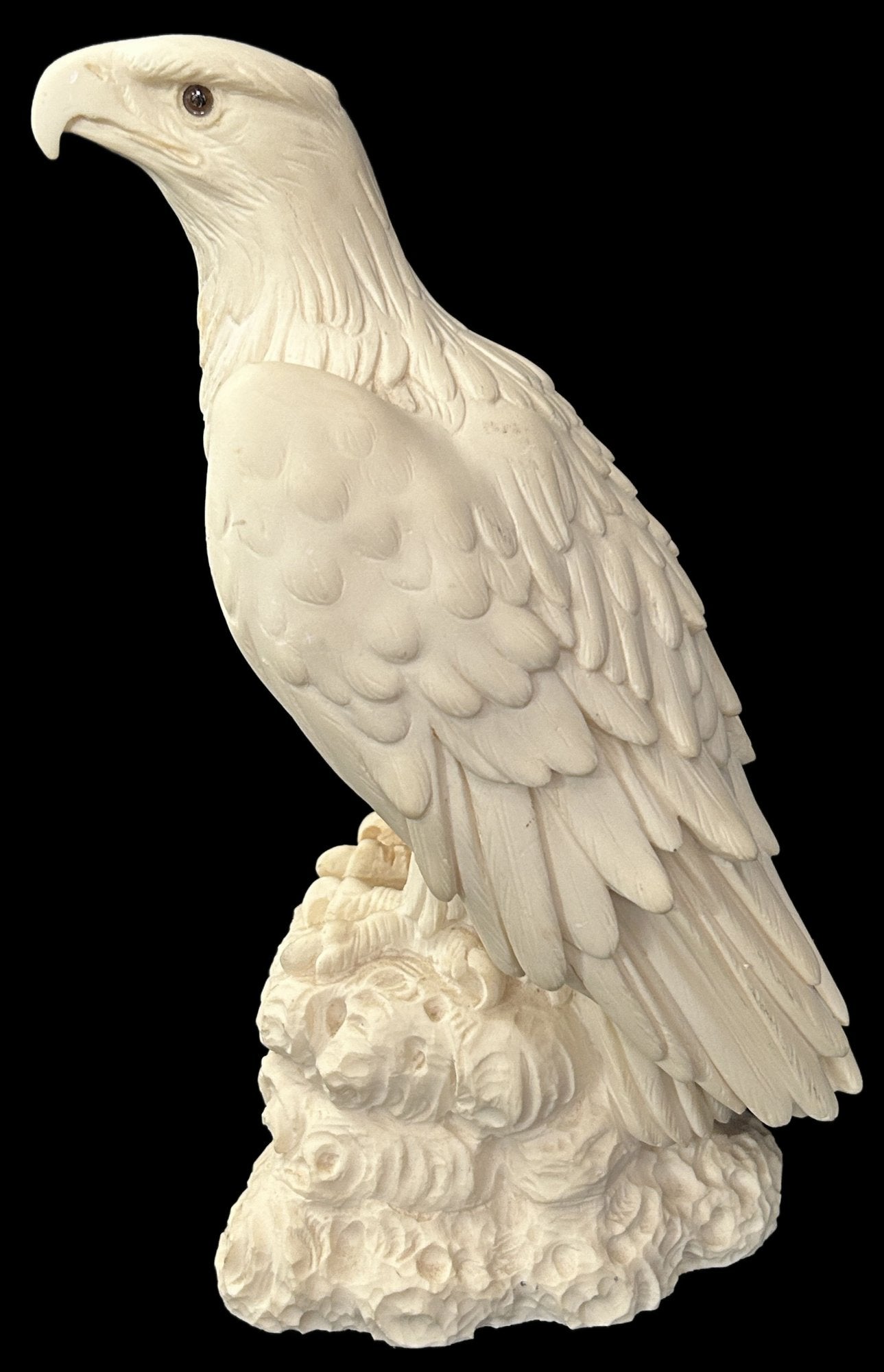 250806-3 Carved American Eagle, Glass Eyes, 9.5"H
