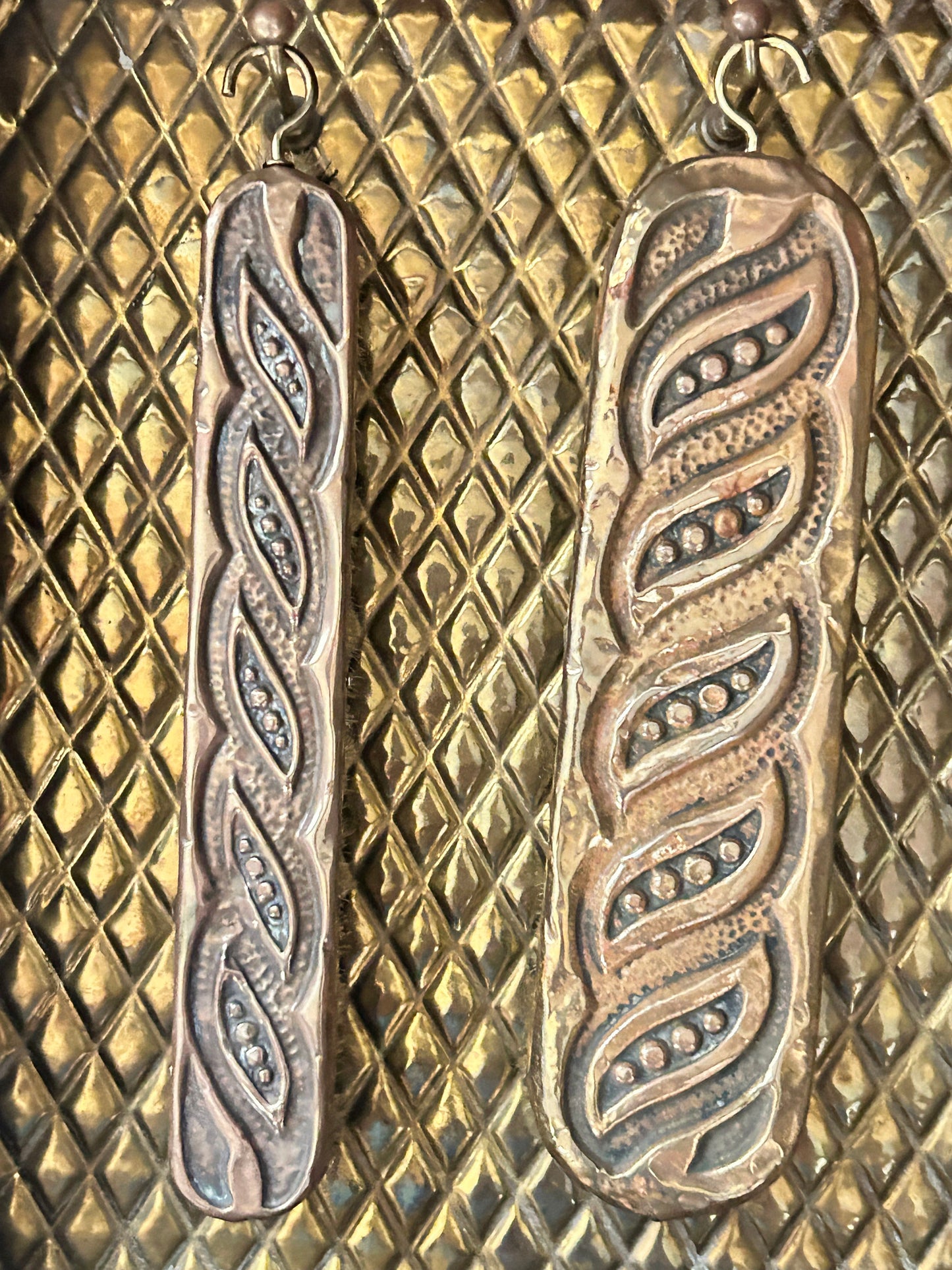 250514-12 Antique Repousse Brass Butlers Brush Cabinet