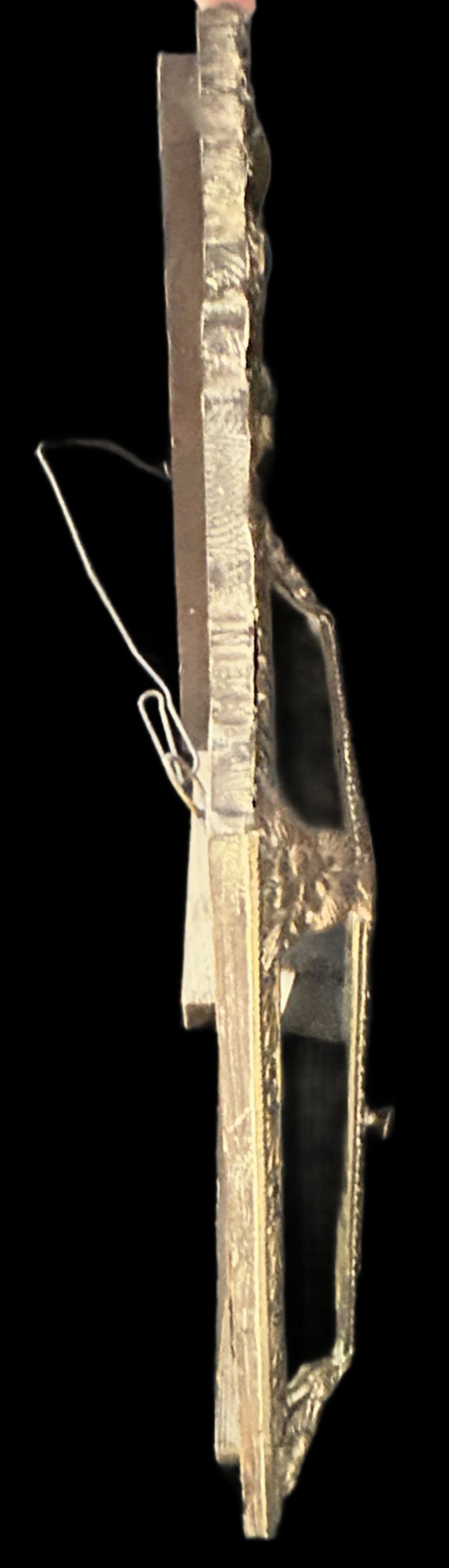 250514-12 Antique Repousse Brass Butlers Brush Cabinet