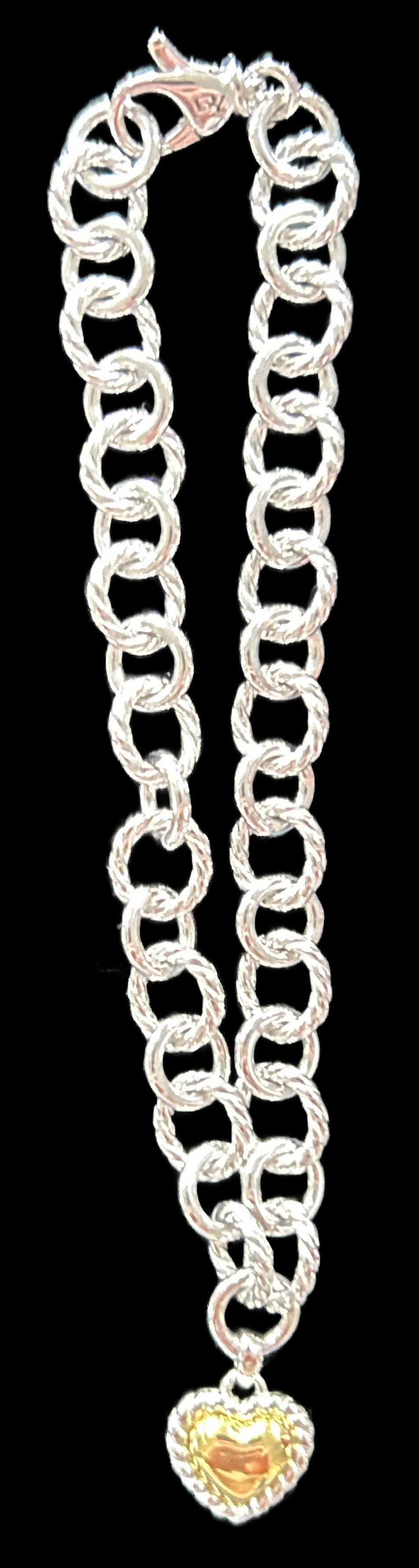 260410-1 David Yurman Sterling & 18k Link Bracelet